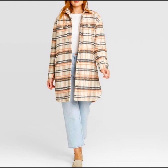 Universal Thread Jackets & Blazers - NWT Universal Thread Women's Mid Length Plaid Shirt Jacket, Size Medium